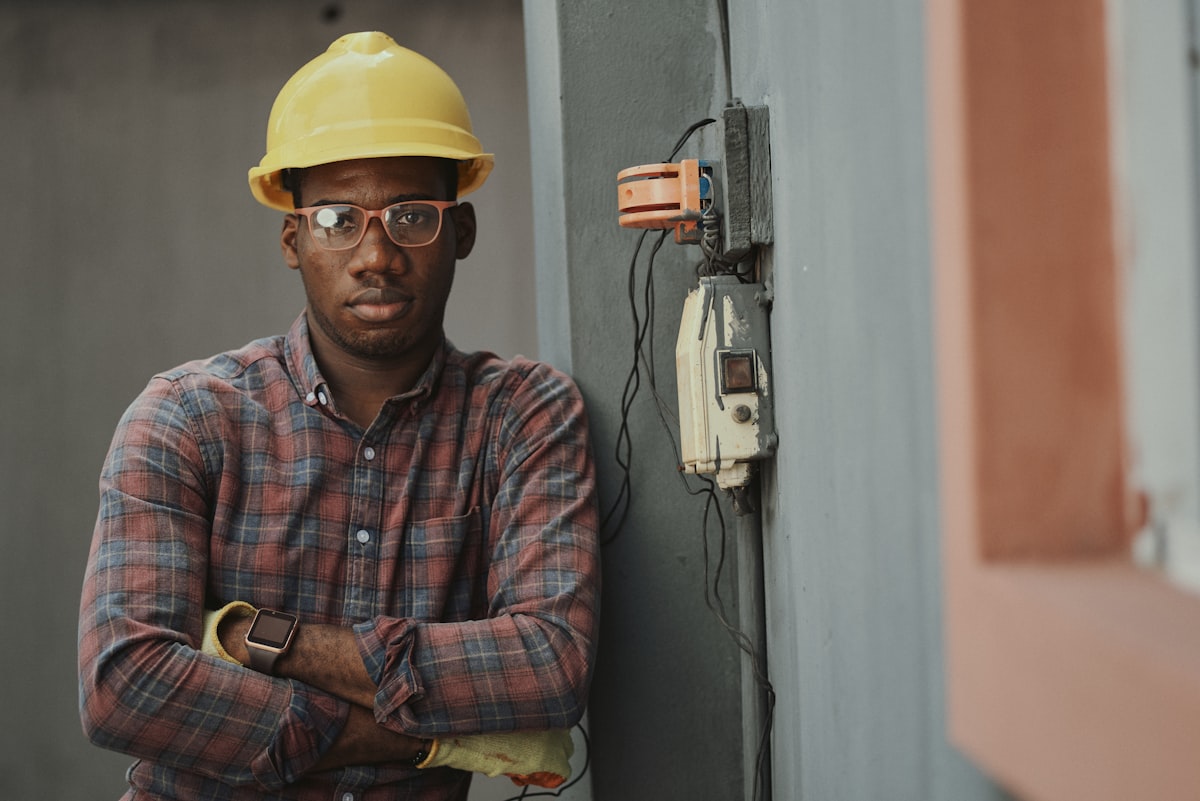 Skilled trade technician on a job site