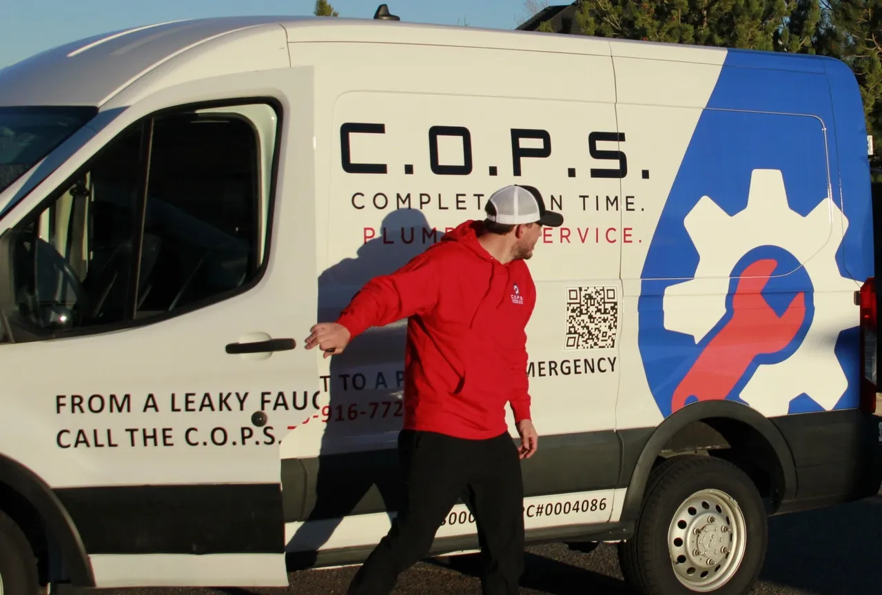 C.O.P.S. Plumbing service van in Castle Pines, Colorado